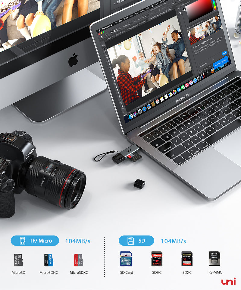 USB C- und USB 3.0-zu-SD-/MicroSD-Kartenleser | UHS-I | PIXEL