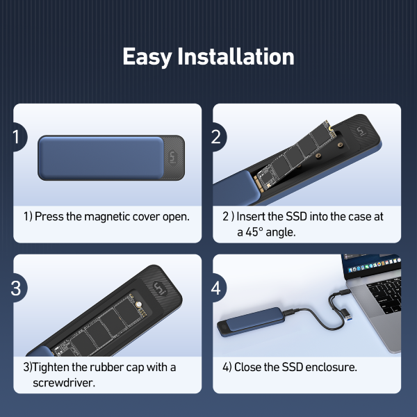 M.2 NVMe & SATA SSD Enclosure |10 Gbps | USB C 3.2