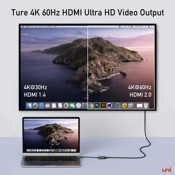 0€30 sur Adaptateur USB Type C vers HDMI 4K + Ethernet RJ45 + USB 3.0 + USB  3.1 On Earz Mobile Gear Gris - Hub USB - Achat & prix