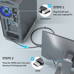 DisplayPort から HDMI へのケーブル 4K@30Hz | 画面