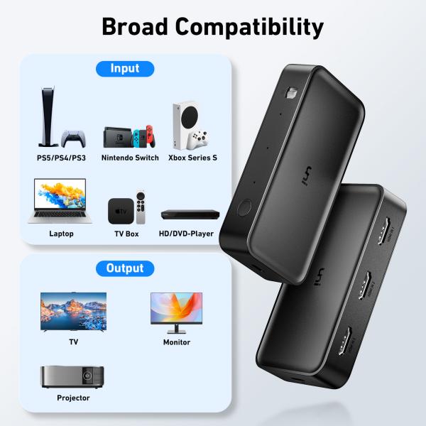 HDMI-schakelaar 3 in 1 met afstandsbediening  | 4K@60Hz