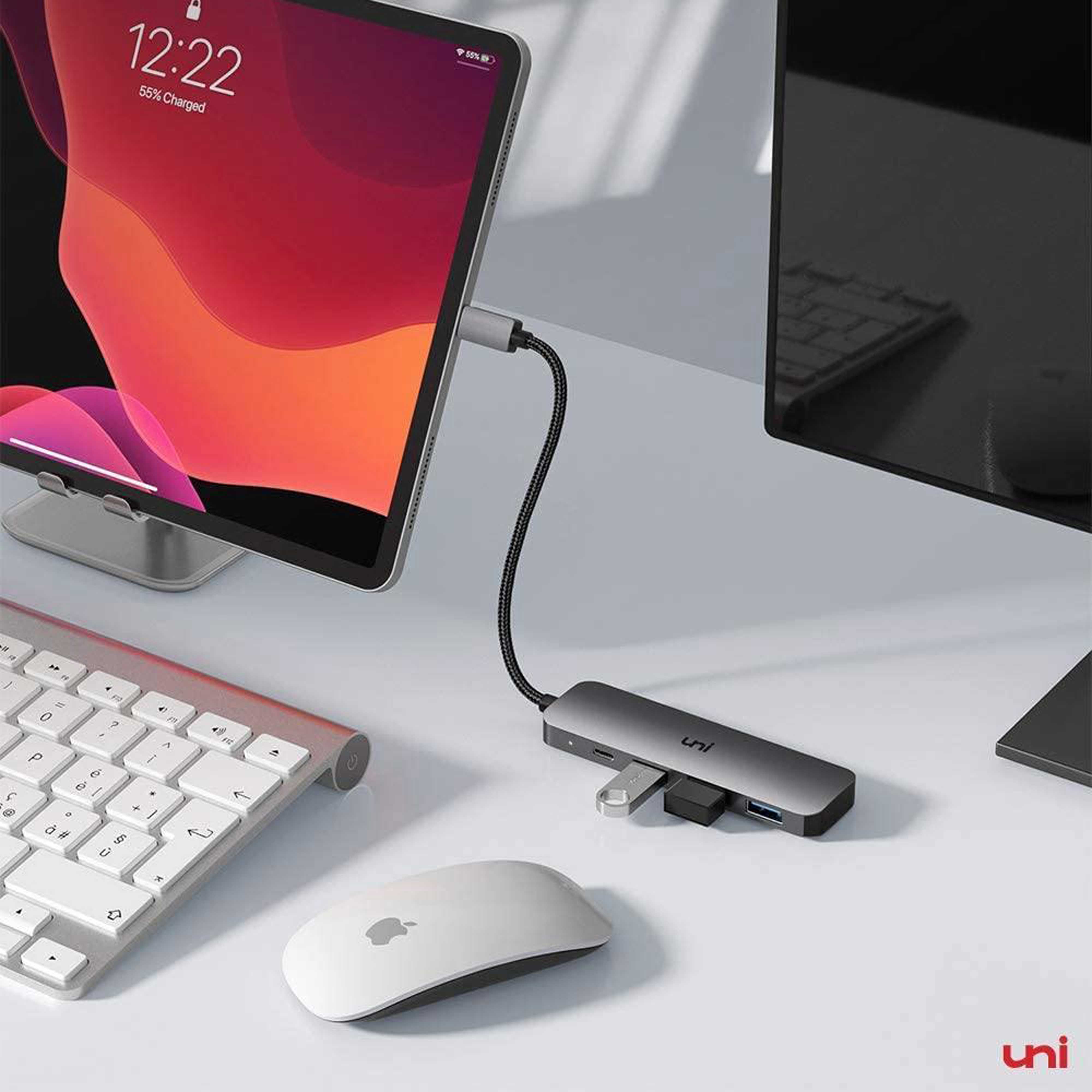 Satechi Aluminum Type-C USB 3.0 3-in-1 Combo Hub with USB-C Pass-Through -  for M2/ M1 MacBook Pro/Air, M2/ M1 iPad Pro/Air, M2 Mac Mini, iMac M1