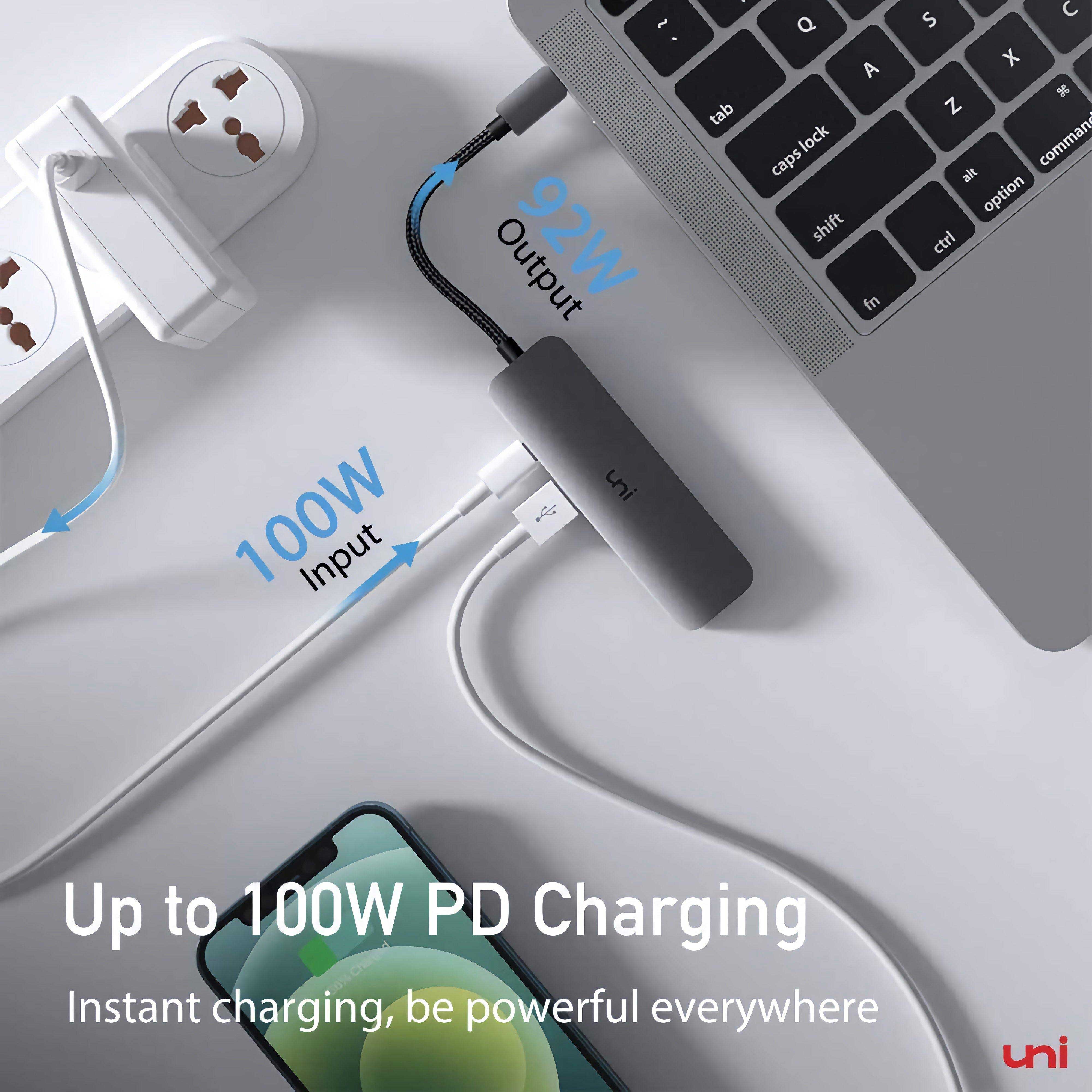 Power Delivery 100W in uni USB C Hub | uni