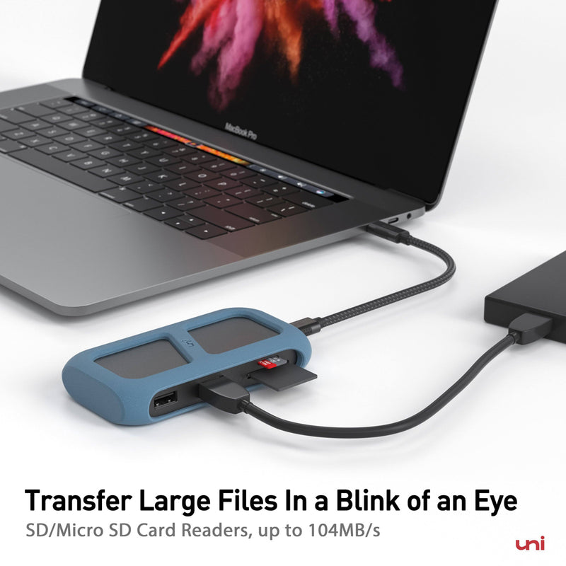 USB-C 8-in-1-Hub | Abnehmbares Kabel | Union Pro