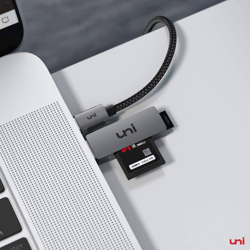 uni Lector de tarjetas SD USB C, adaptador de tarjeta micro SD resistente  (nailon duradero, sin bloqueo), lector de tarjetas de memoria USB tipo C de