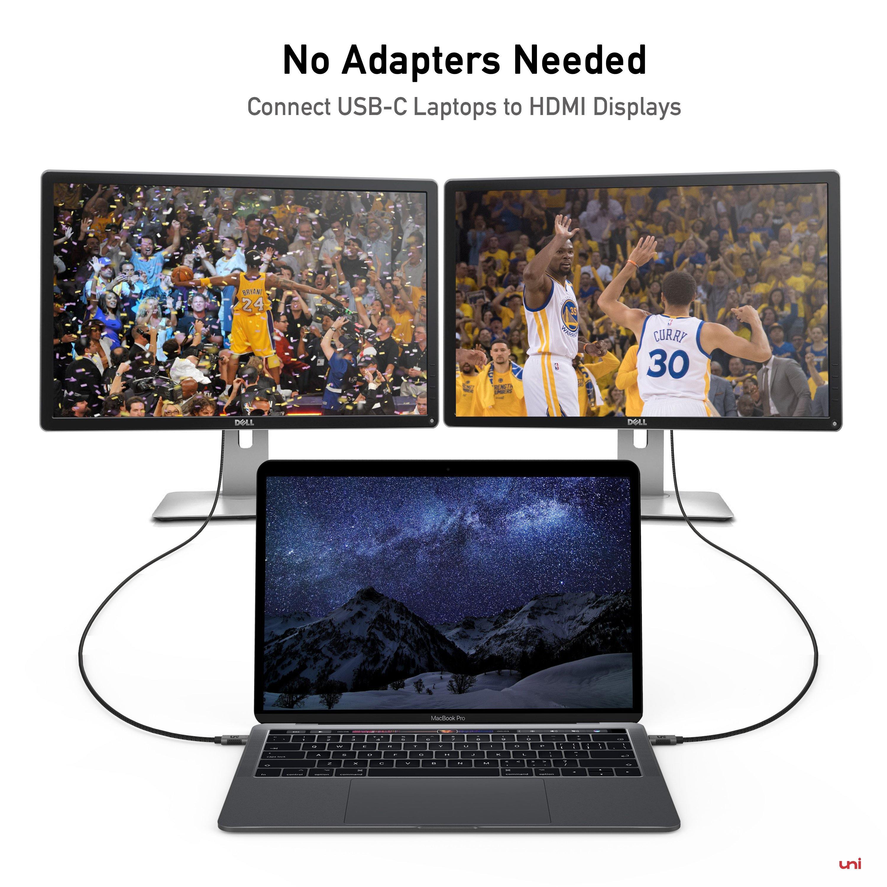 Gulemfy USB-C Naar HDMI Kabel – 4K UHD 30Hz – 5 Meter – Compatibel Met Thunderbolt 3/4, MacBook, Galaxy S23, Surface & Meer