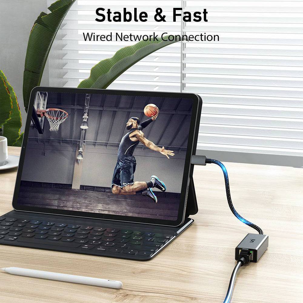 USB-C to Ethernet Adapter for Nintendo Switch, laptop, and computer | uni