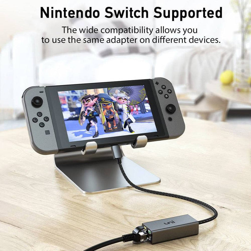 Adaptador de red uni® Nintendo Switch (Lite), adaptador Ethernet USB C