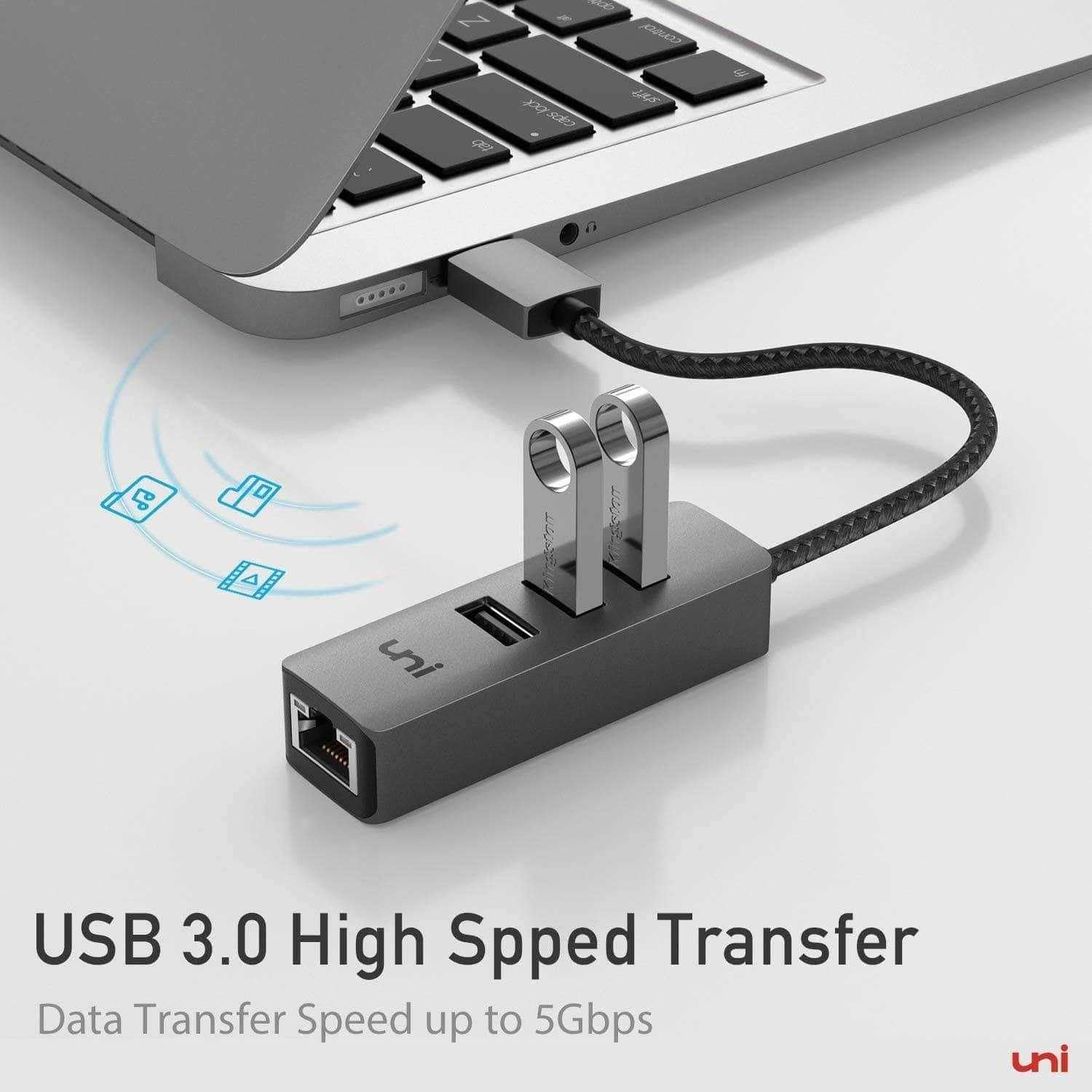 USB Hub with 3 USB 3.0 for fast transfer speed | uni