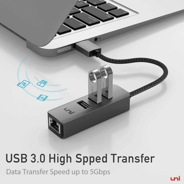 ADAPTATEUR USB 3.0 USB-A/RJ45 GIGABIT MÂLE/FEMELLE NOIR - Accueil 