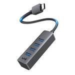 Hub USB C vers USB en aluminium Type-C vers 1 adaptateur HUB USB 3.0 + 3  USB 2.0 - PrimeCables®